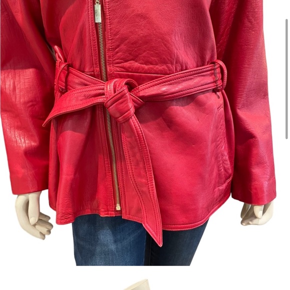 Red Leather Moto Jacket - Picture 14 of 14